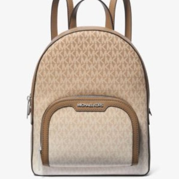 NWT Michael Kors Jaycee Backpack Medium Ombré Signature Logo Work School Preppy - Picture 1 of 4